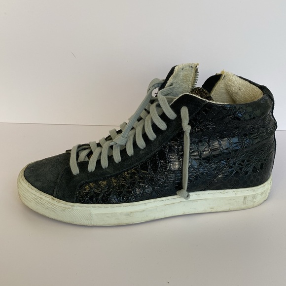 P448 Black High-Top Sneakers with White Soles - Picture 5 of 12